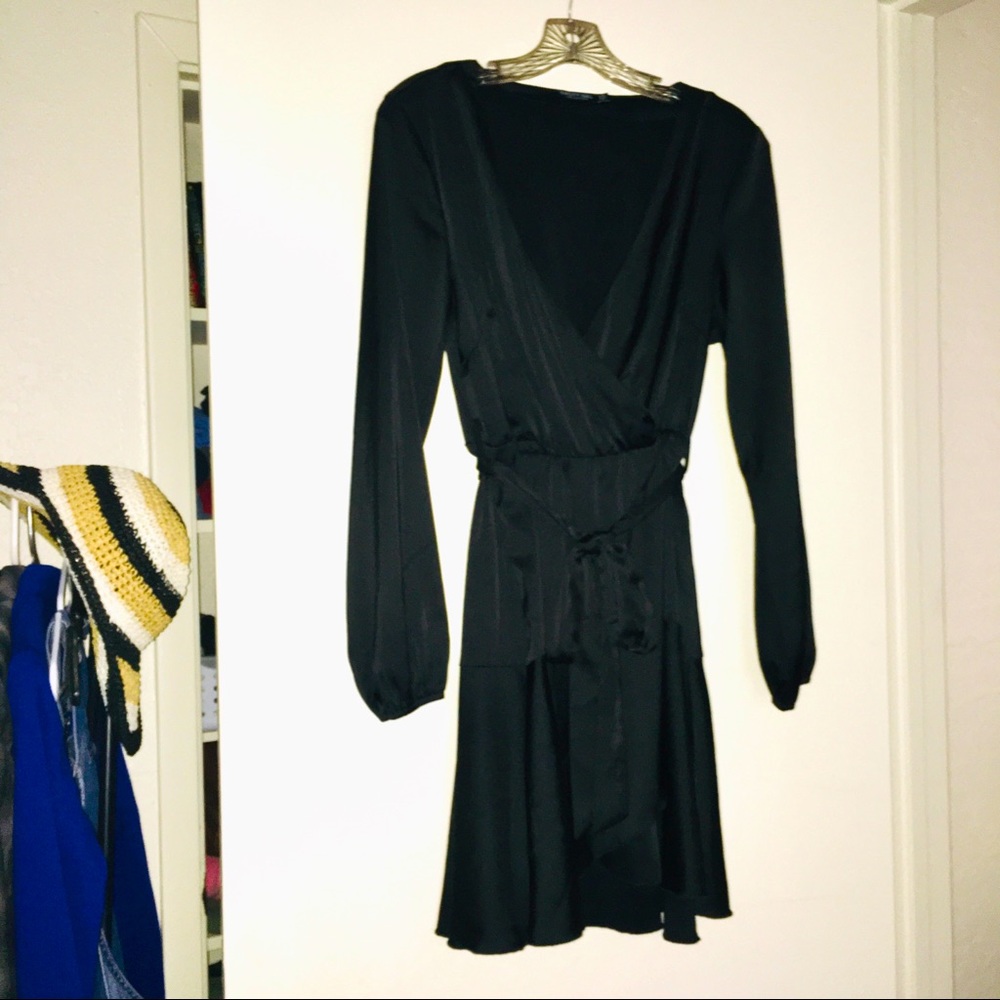 Nasty Gal Black Wrap Dress